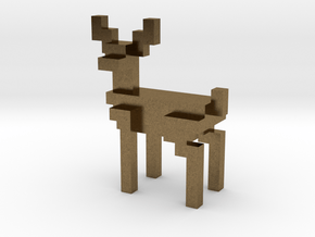 8bit reindeer with sharp corners in Natural Bronze