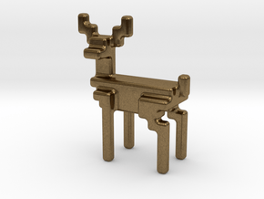 8bit reindeer with rounded corners in Natural Bronze