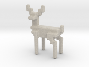 Big 8bit reindeer with rounded corners in Natural Sandstone
