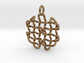 Woven pendant in Natural Brass