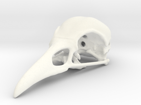 Bird Skull Pendant/Bead in White Processed Versatile Plastic