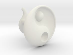 Yin Yang - 6.1 - Cufflink - Right in White Natural Versatile Plastic