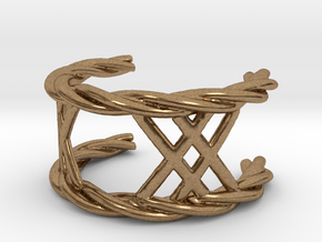 Twisted Lattice Ring (size 13 1/2) in Natural Brass