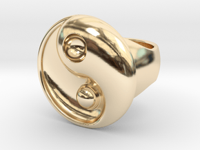 Yin Yang - 6.1 - Ring For Man - 16.5 Mm in 14K Yellow Gold