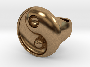 Yin Yang - 6.1 - Ring For Man - 16.5 Mm in Natural Brass