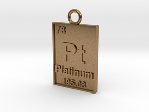 Platinum Periodic Table Pendant in Natural Brass
