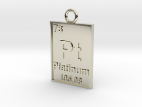 Platinum Periodic Table Pendant in 14k White Gold