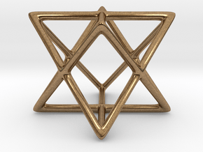 Star Tetrahedron Pendant in Natural Brass