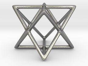 Star Tetrahedron Pendant in Natural Silver