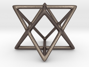 Star Tetrahedron Pendant in Polished Bronzed Silver Steel