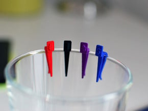 Cup Marker - Percent Symbol in Purple Processed Versatile Plastic