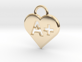 Blood type keychain [customizable] in 14K Yellow Gold