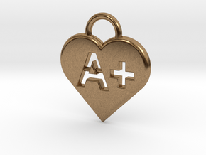 Blood type keychain [customizable] in Natural Brass