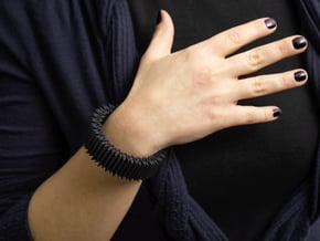 Spike Bracelet - Flexible Medium Size in Black Natural Versatile Plastic