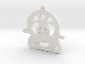Swans Celtic Knotwork Pendant in White Natural Versatile Plastic