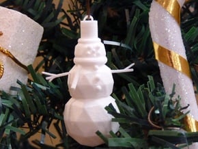 Snowman Ornament in White Natural Versatile Plastic