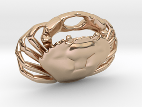 Crab Pendant (Carcinus maenas) in 14k Rose Gold