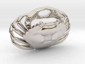 Crab Pendant (Carcinus maenas) in Platinum