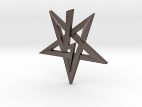 LaVey's Sigil Ornament in Polished Bronzed Silver Steel