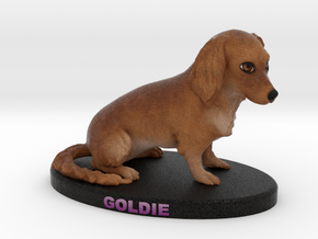 Custom Dog Figurine - Goldie in Full Color Sandstone