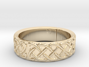 Celtic Knotwork Ring Small in 14K Yellow Gold