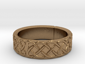 Celtic Knotwork Ring Small in Natural Brass