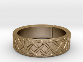 Celtic Knotwork Ring Small in Polished Gold Steel