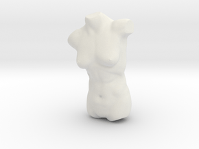 Female Torso Sculpt in White Natural Versatile Plastic