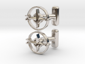 Compass Cufflinks, Part of the NEW Nautical Collec in Platinum