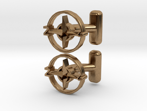 Compass Cufflinks, Part of the NEW Nautical Collec in Natural Brass