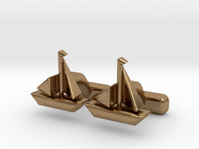 Ship Cufflinks, Part of "Nautical" Collection in Natural Brass