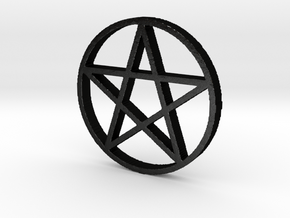 Pentagram (Pentacle) in Matte Black Steel