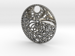 Mandala Pendant  in Polished Silver