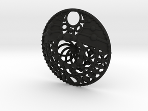 Mandala Pendant  in Black Natural Versatile Plastic