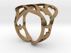 Ring of hearts  in Natural Brass