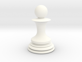 Chess Pawn in White Processed Versatile Plastic