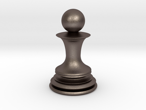 Chess Pawn in Polished Bronzed Silver Steel
