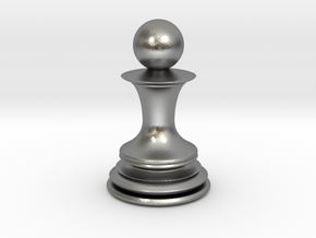 Chess Pawn in Natural Silver