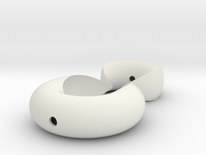 Geoform Torus Puzzle in White Natural Versatile Plastic