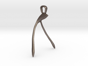 Wishing Wishbone in Polished Bronzed Silver Steel