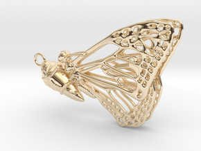 Butterfly Cocoon pendant in 14K Yellow Gold