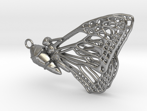 Butterfly Cocoon pendant in Natural Silver