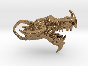 Dragon head pendant in Natural Brass