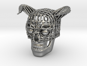 Skull of Devil in Natural Silver