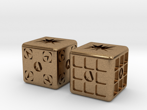 Test Printing Space Dice in Natural Brass