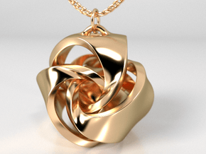 Rose Ball Pendant With Bail 20mm in Polished Brass