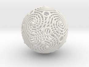 spiraling icosahedron | 2.4mm in White Natural Versatile Plastic