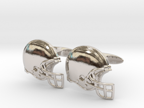 Cufflinks Football helmet  in Platinum