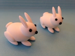 Rabbit (large) in White Natural Versatile Plastic