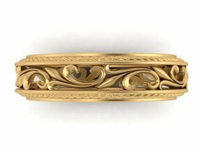 Antique scroll band size 8 in Polished Brass